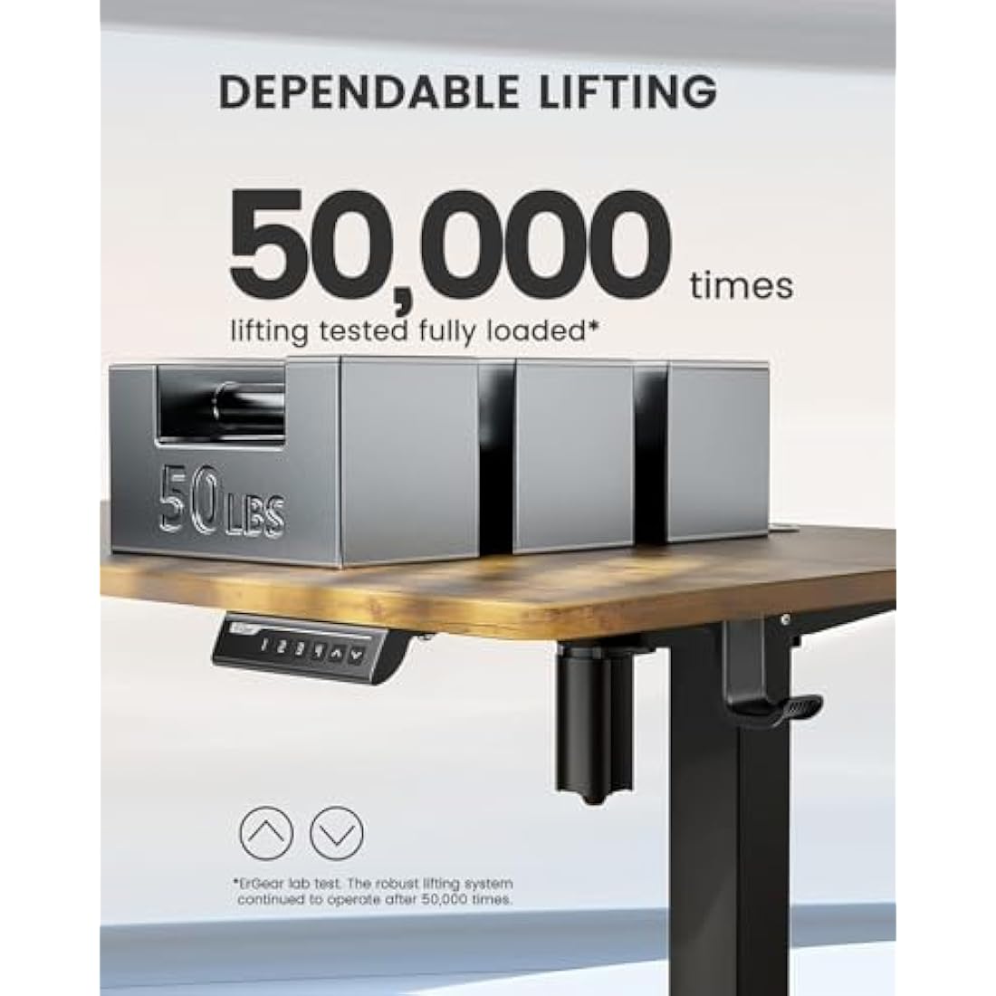 ErGear Electric Standing Desk – 120x60cm Height Adjustable Sit Stand