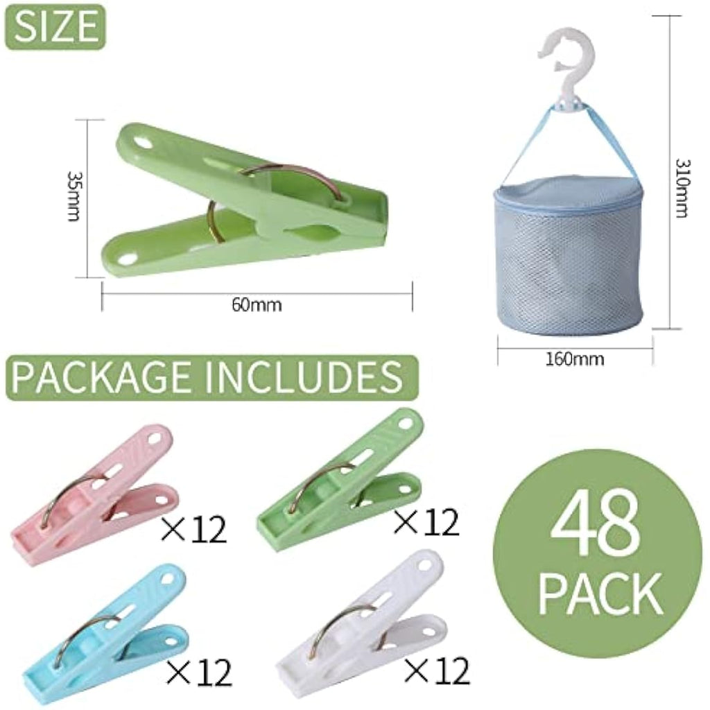 Clothes Pegs – 48 Pack Rust Resistant Laundry Pegs