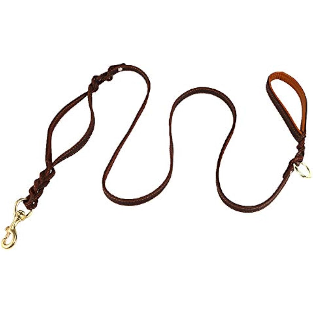 Braided Leather Dog Leash – Double Handle 6ft Training Lead