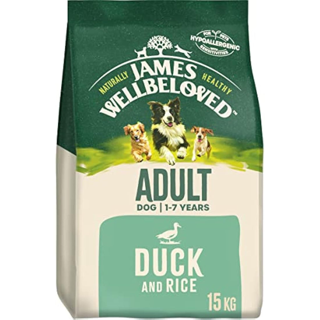James Wellbeloved Hypoallergenic Dry Dog Food – Adult Duck & Rice 15kg