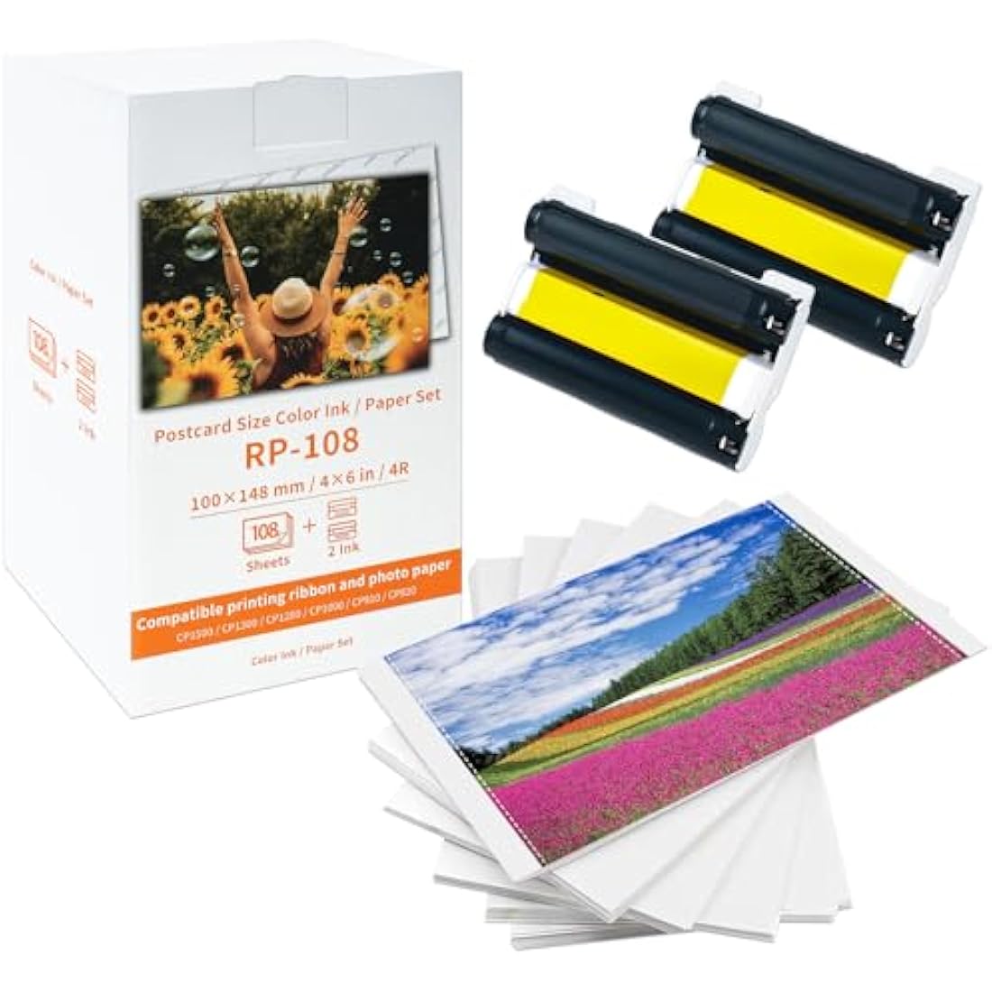 Jolof Store RP-108 Ink and Paper Set for Canon Selphy CP1500 CP1300 | 108 Sheets
