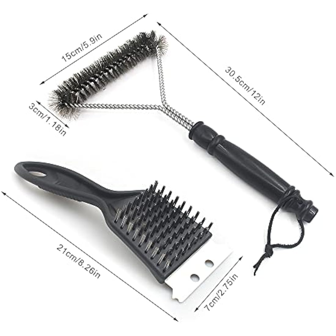 Jolof Store 2-in-1 BBQ Grill Brush and Scraper - Stainless Steel Kit