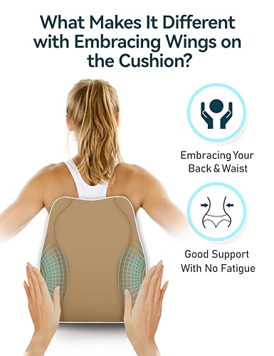 Travel Ease Memory Foam Lumbar Support Cushion for Office Chairs - Khaki