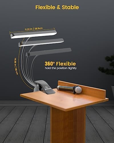 Glocusent Music Stand Light – 57 LED Rechargeable Clip-on Piano Lamp