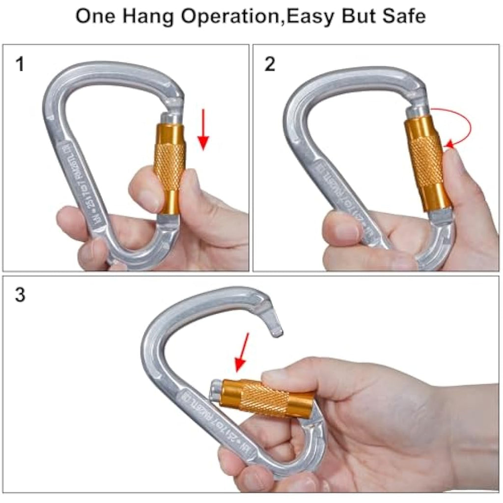 Auto Locking Climbing Carabiner | 22KN Aircraft Aluminum