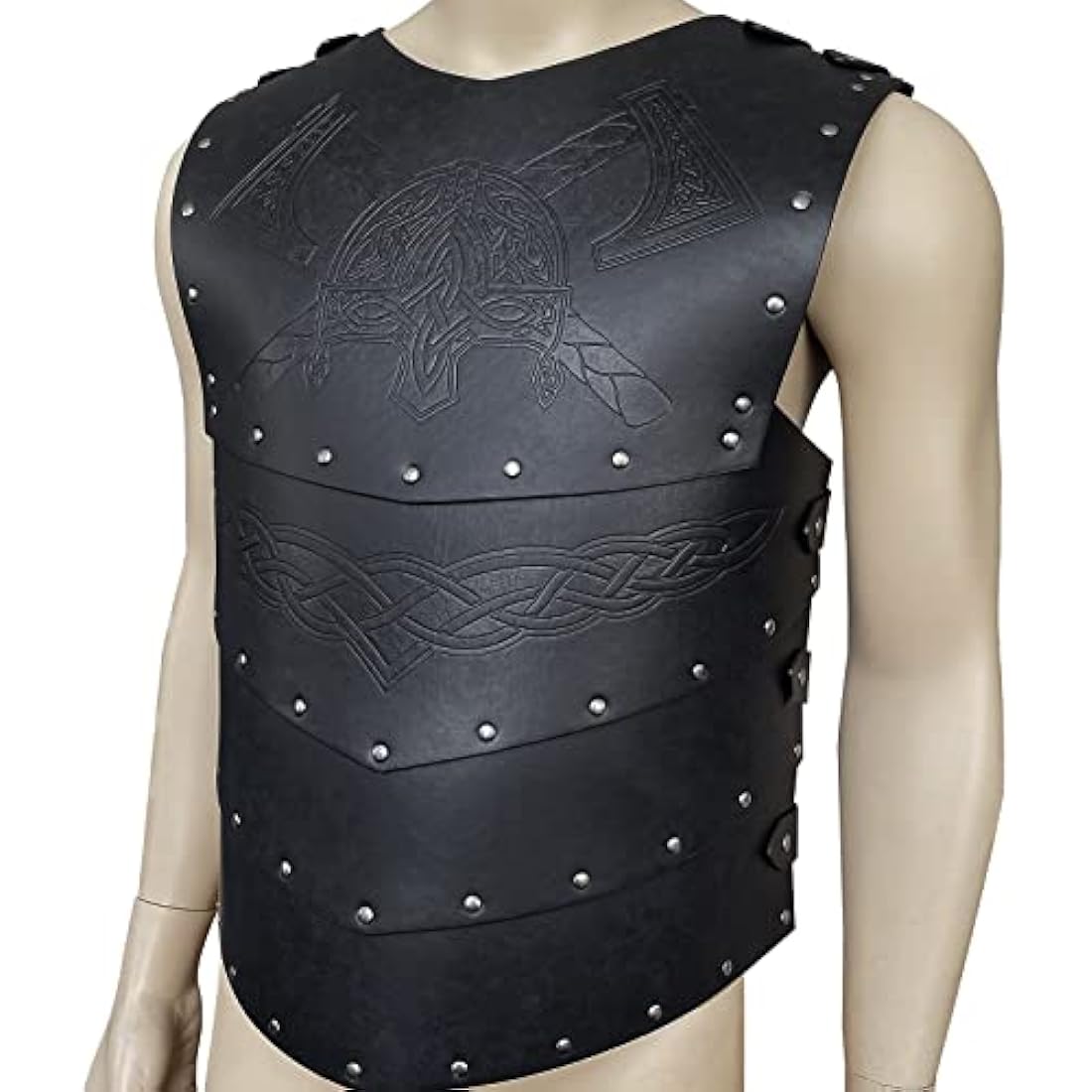 HiiFeuer Viking Chest Armor – Faux Leather Medieval Knight LARP Vest