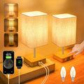 USB Table Lamp – 3-Way Dimmable Touch Control, 2 Pack