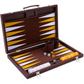 Engelhart Luxury 18" Backgammon Set – Inlaid Velvet & Leatherette Case
