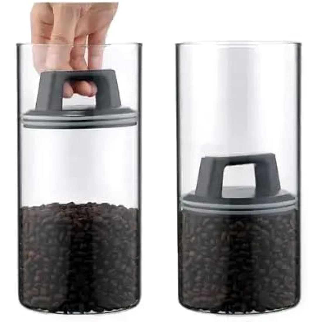 Bewunder 1.3L Borosilicate Glass Jars with Vacuum Lid - Set of 2