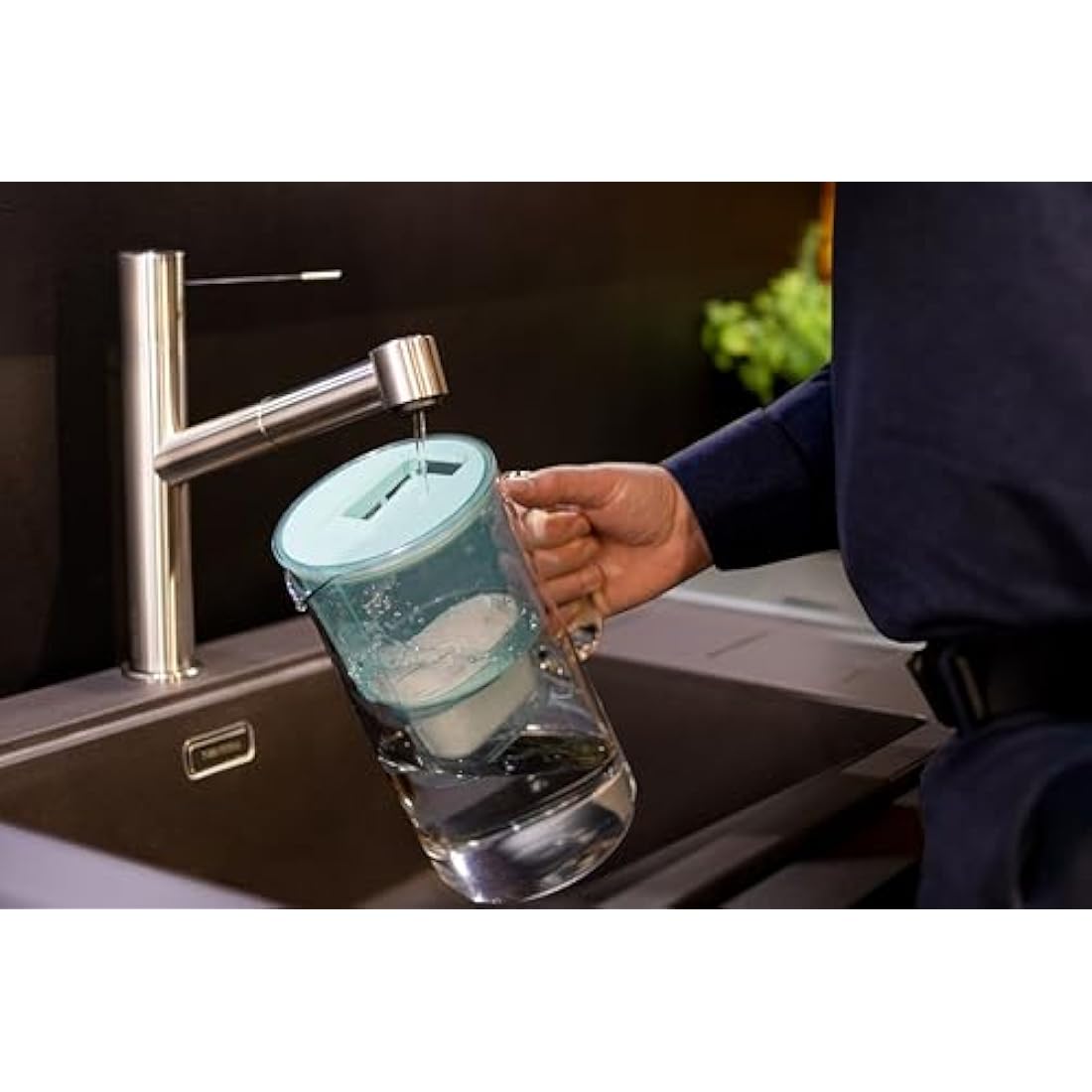 Wessper Glass Water Filter Jug | 3L Borosilicate Pitcher | Mint