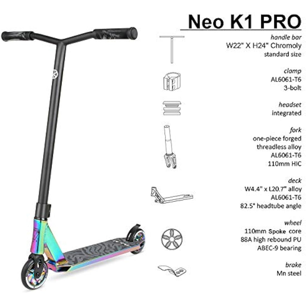 Vokul Bzit K1 Pro Stunt Scooter – Freestyle Trick Scooter with Alloy Wheels