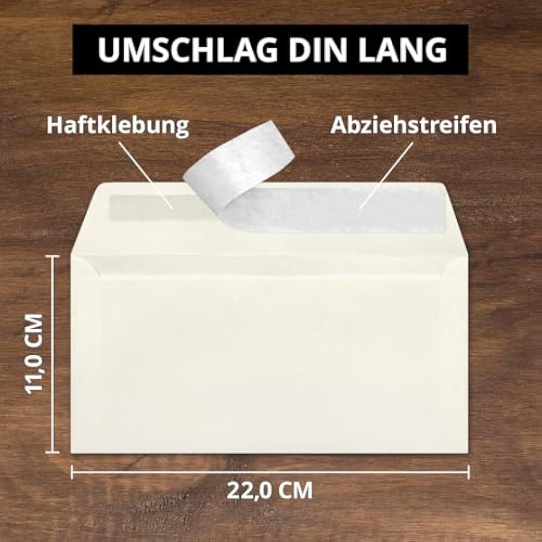 Neuser FarbenFroh Envelopes DIN Long Natural White Self-Adhesive 150 Pack