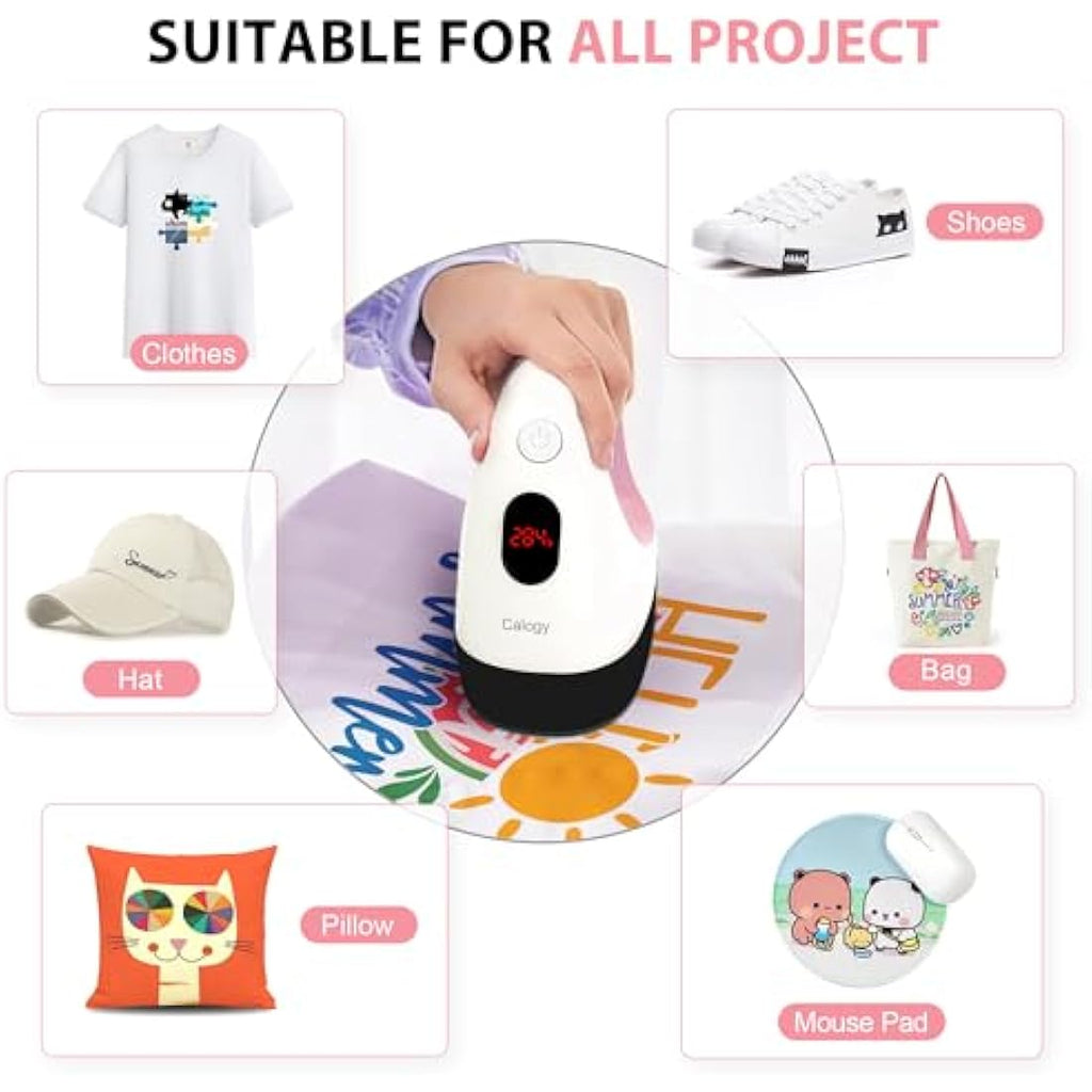 Calogy Mini Heat Press Machine - Portable Craft Iron with LED Display
