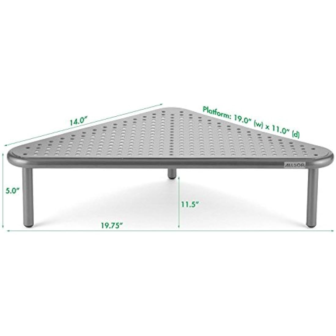 Allsop Metal Art Corner Monitor Stand – Silver Steel Ergonomic Riser