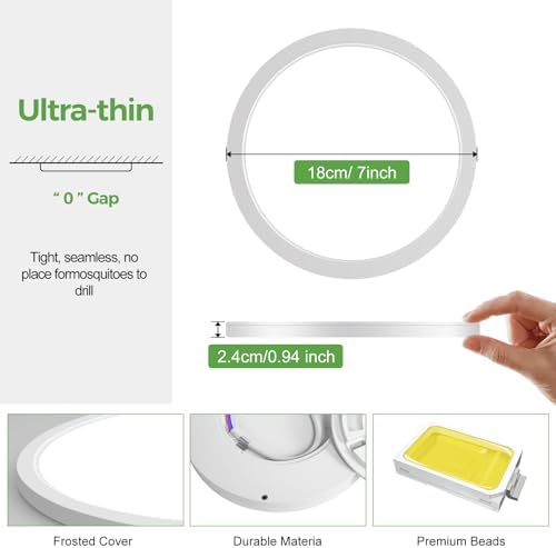 Zemty 4-Pack 15W LED Ceiling Light | IP44 Waterproof Flush Mount 18cm