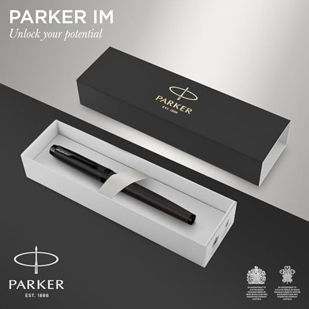 Parker IM Fountain Pen – Matte Black with Black Trim, Medium Point