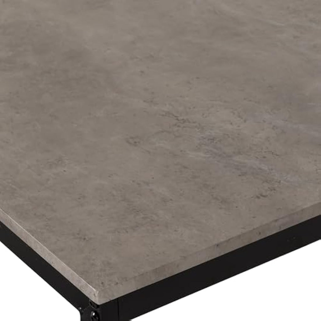 Seconique Lincoln 3 Piece Dining Bench Set | Stone Effect & Black