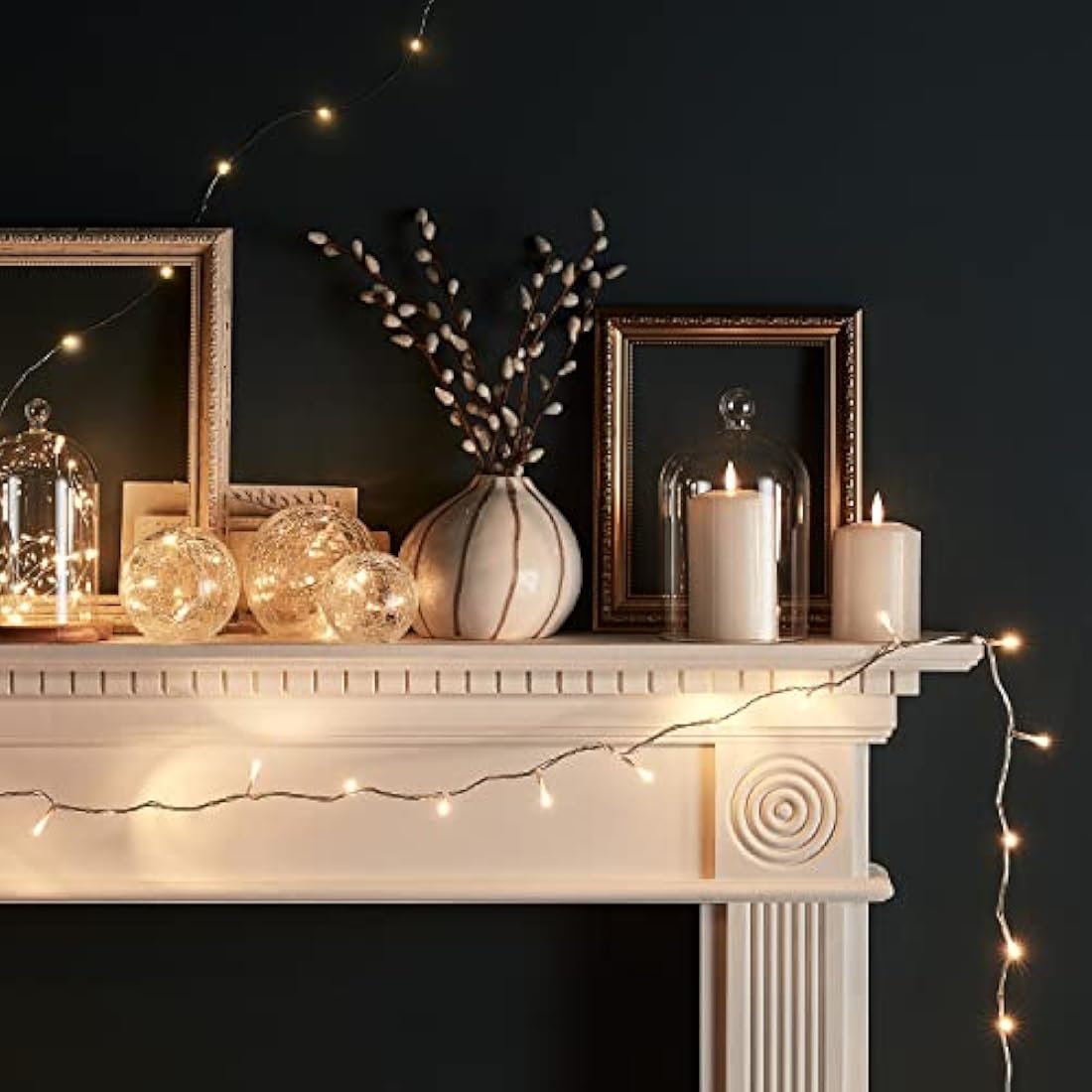 Set of 3 Crackled Glass LED Orbs – Warm White Battery Lights