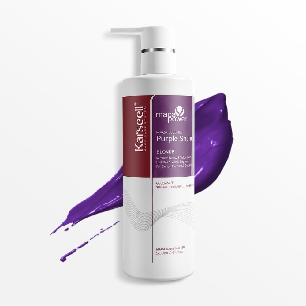 Karseell Purple Shampoo 500ml | Maca Essence Moisturizing for Blonde Hair