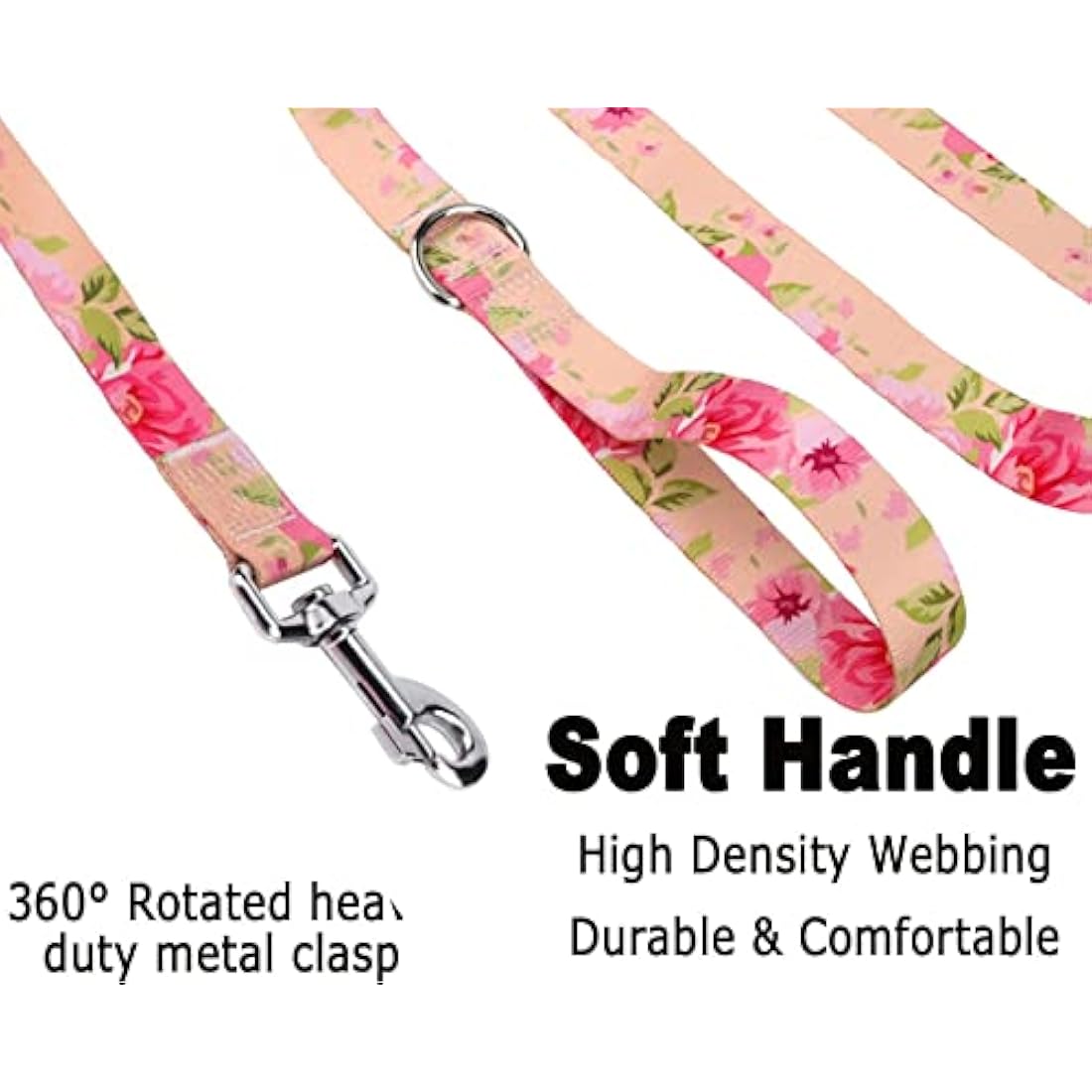 Bohemia Floral Dog Collar and Lead Set - Soft Adjustable XS