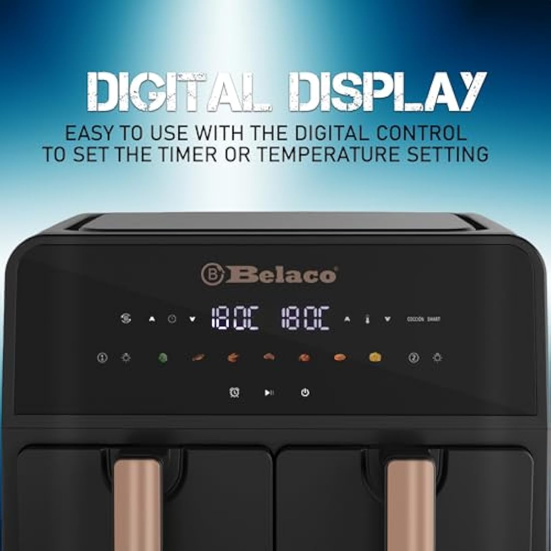 Belaco 9L Dual Zone Air Fryer | Digital Display & 2 Baskets – BEL-AF-03
