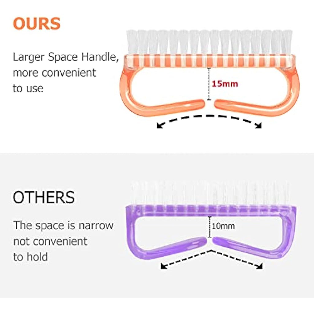 Larbois Nail Brush 5 Pack – Handle Grip Fingernail Scrubber for Hands