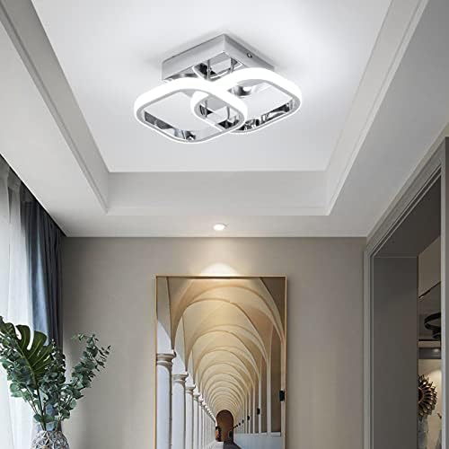 EIDISUNY Square LED Ceiling Light – 22W Modern Nordic Chrome Lamp