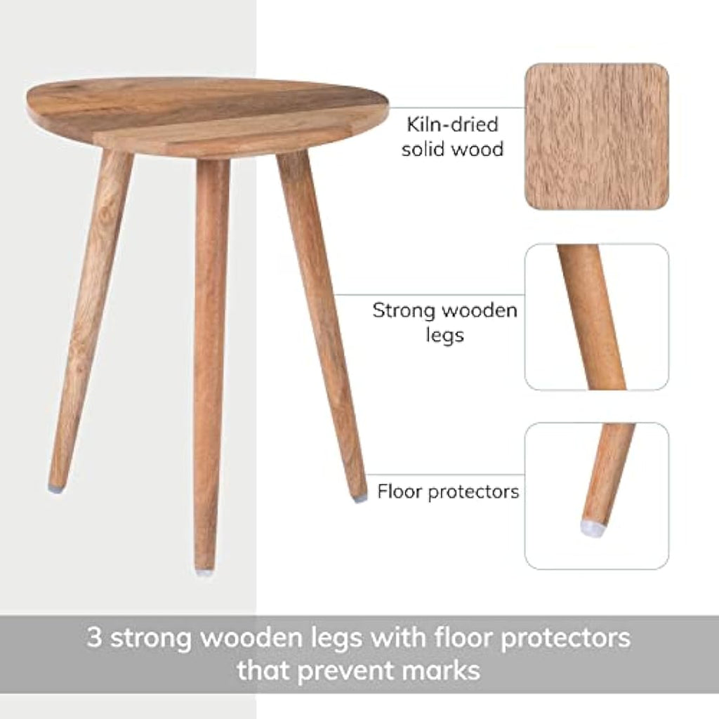 MH London Bond Triangle End Table – Mid-Century Solid Wood Side Table
