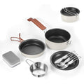 Odoland 10-Piece Camping Cookware Set – Non-Stick Aluminum Gear, Milk White