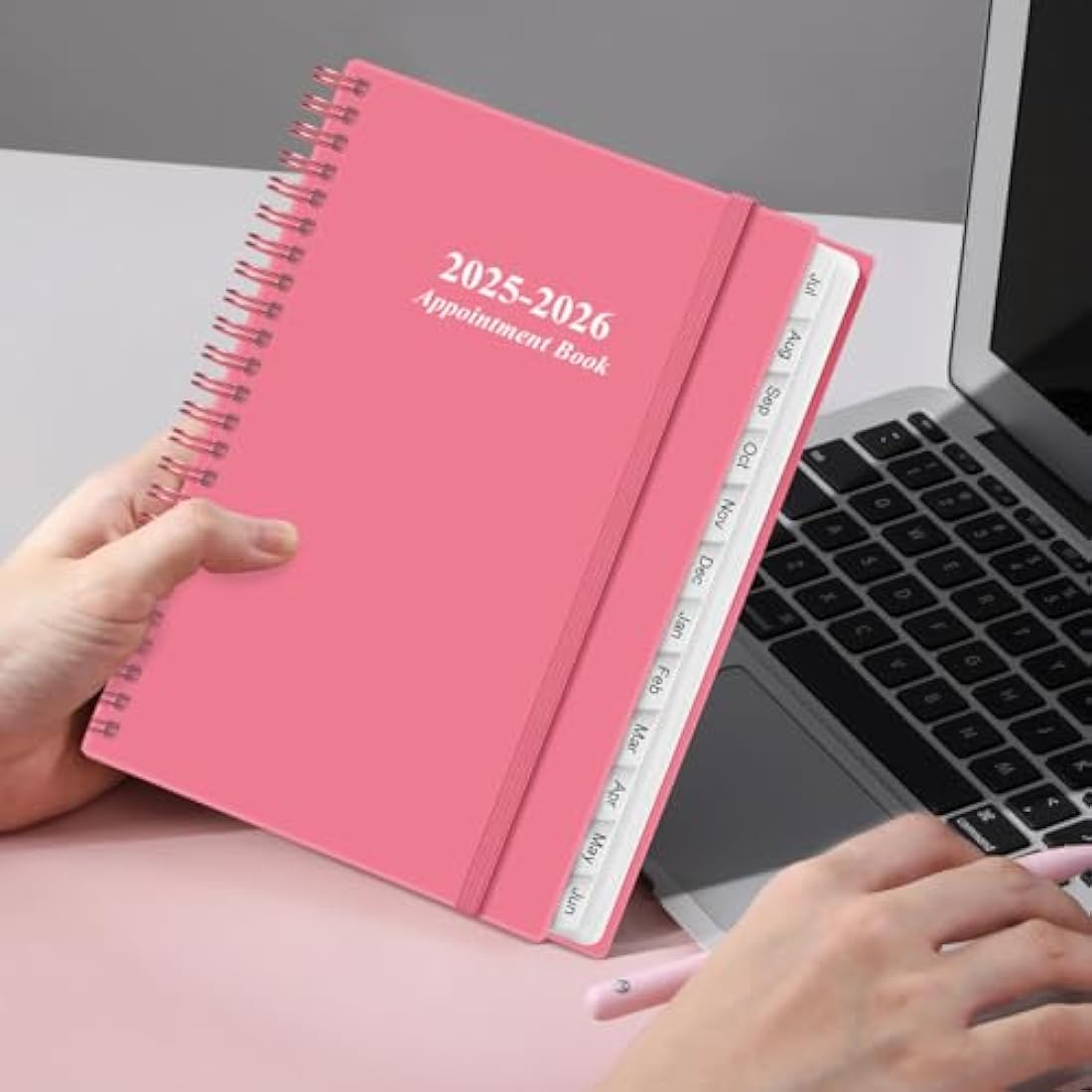 Jolof Store 2024-2025 Hourly Appointment Book - A5 Weekly Planner, Pink