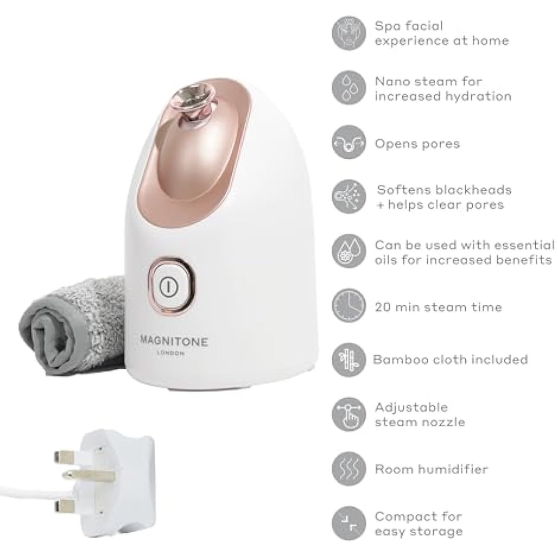 MAGNITONE SteamAhead2 Nano Facial Steamer | Deep Pore Cleansing Spa