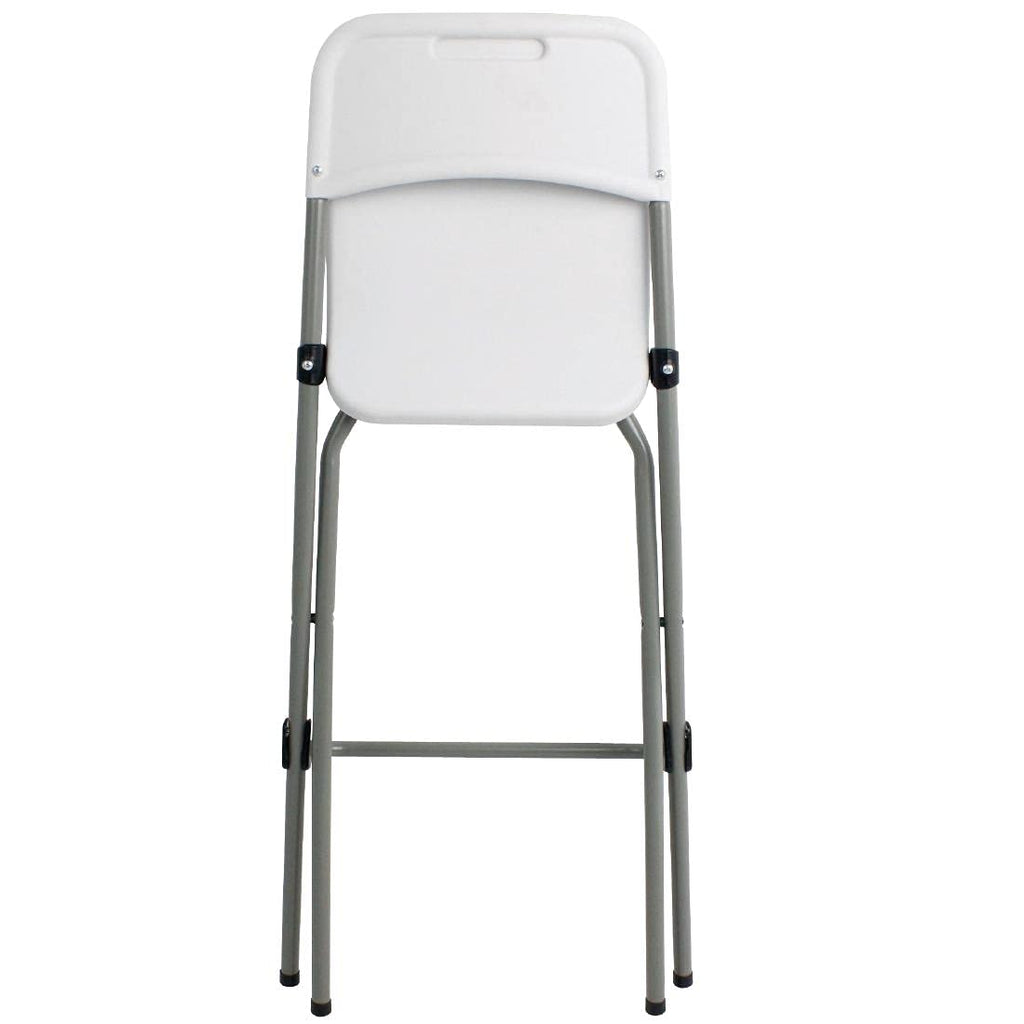 Bolero Folding High Stools Steel Frame Plastic Seat, Pack of 2, White - image 3
