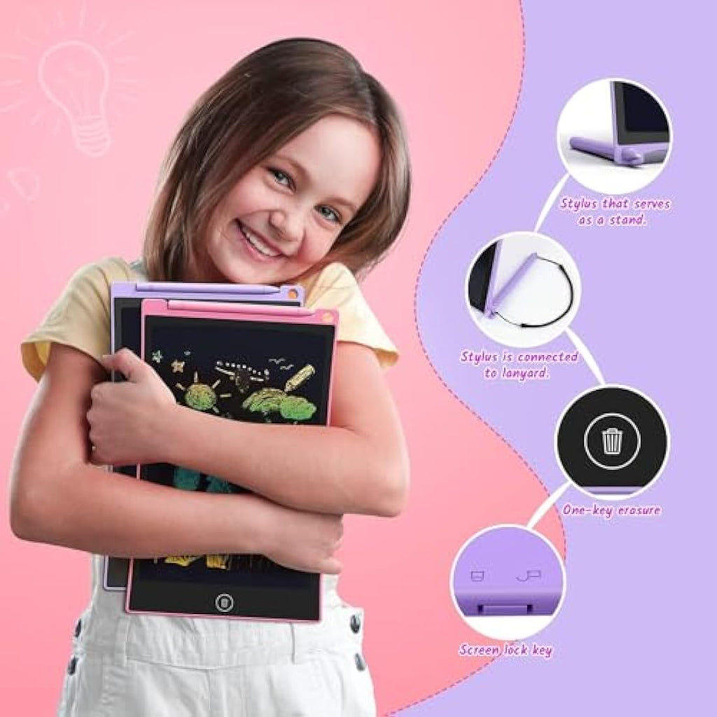 TECJOE 10 Inch LCD Writing Tablet 2-Pack | Colorful Doodle Board for Kids