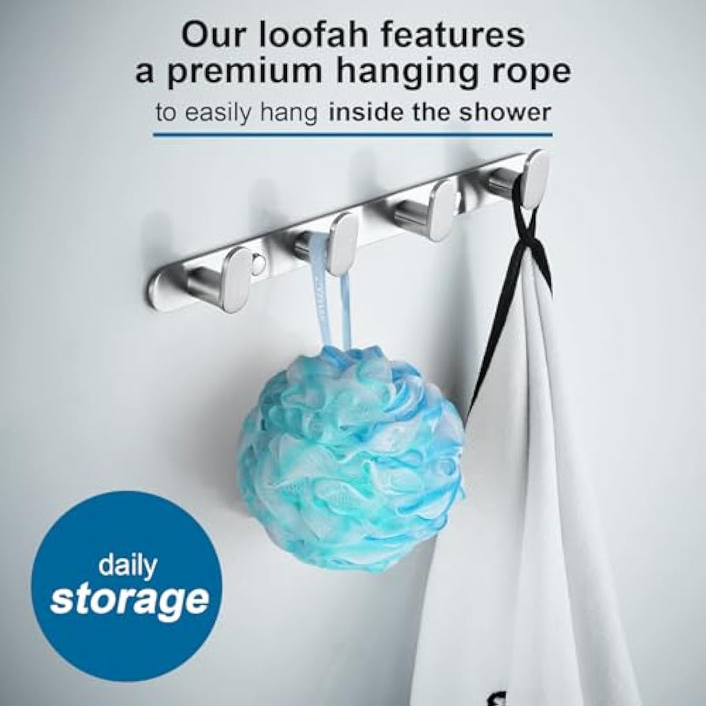 Jolof Store Large 75g Mesh Shower Pouf – Soft Exfoliating Loofah Set of 4