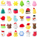 Jolof Store 30Pcs Christmas Mochi Squishy Toys – Mini Fidget Stress Pack