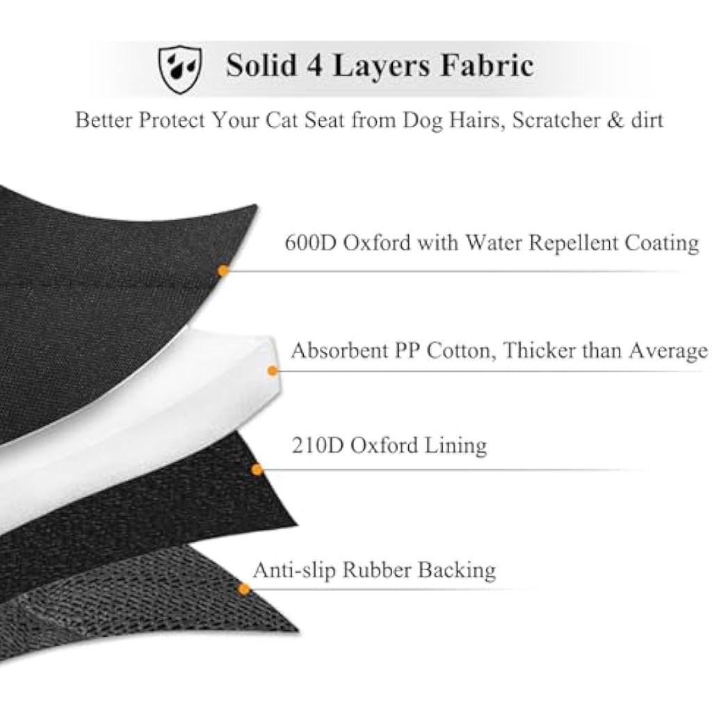 VIVAGLORY Dog Seat Cover | Anti-Slip Waterproof Backseat Protector, Black, S
