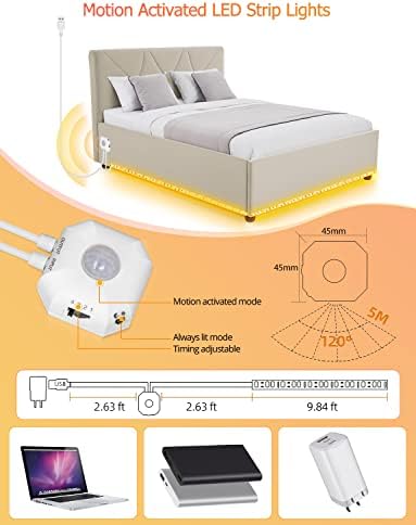 Motion Sensor LED Strip Lights – 3M Warm White Night Light
