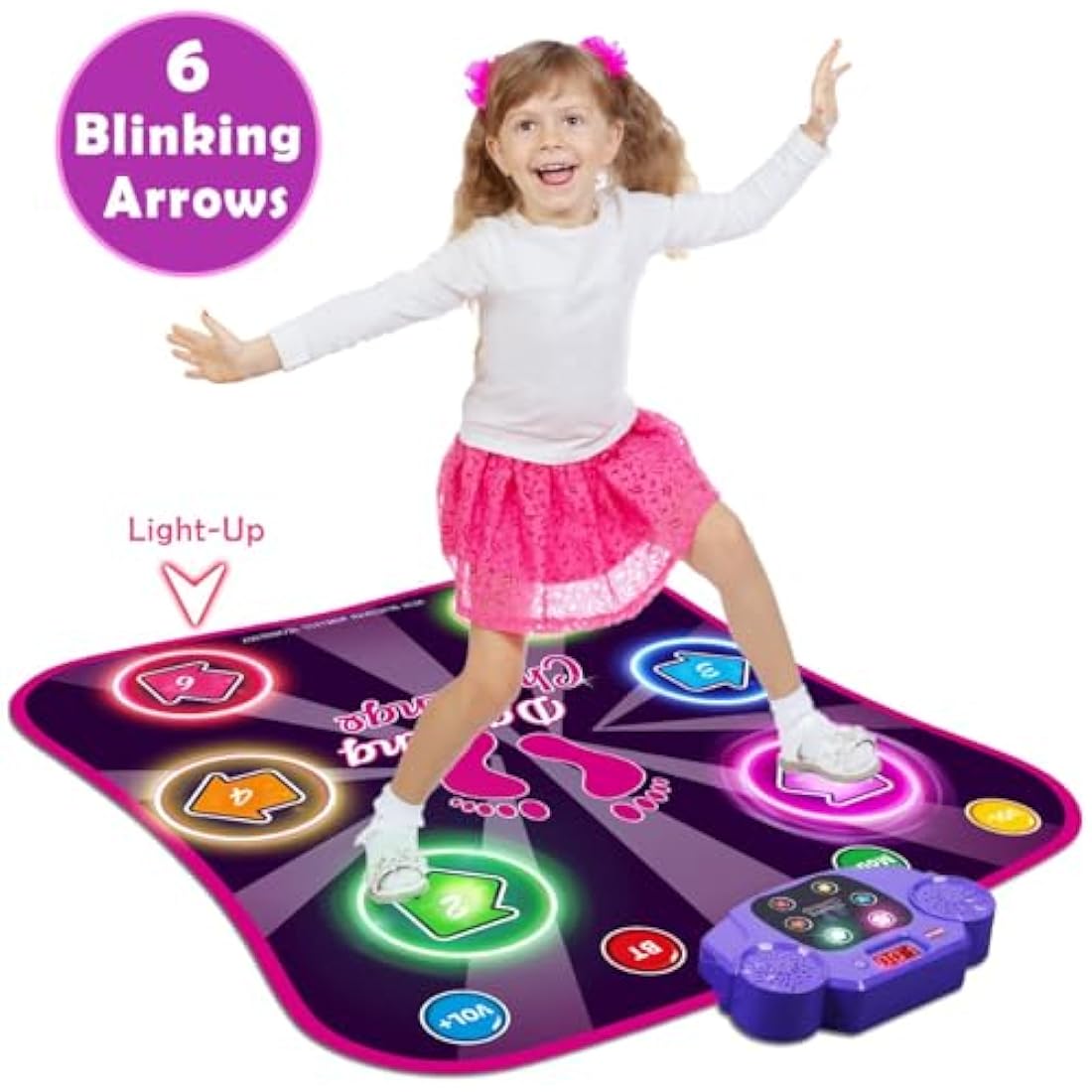 Jolof Store Light Up Dance Mat – Bluetooth Music Game Pad for Kids