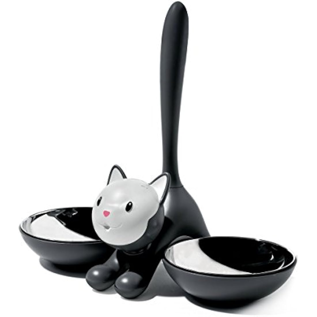 Alessi Tigrito Cat Bowl – Designer Stainless Steel Feeding Station, Black