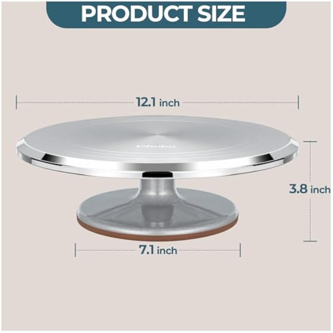 Ohuhu 12 Inch Cake Turntable | Aluminum Alloy Rotating Stand for Baking