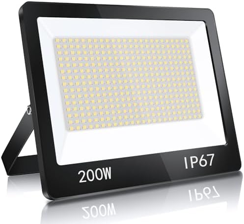 YIQIBRO 200W LED Floodlight – 20000LM IP67 Waterproof Security Light