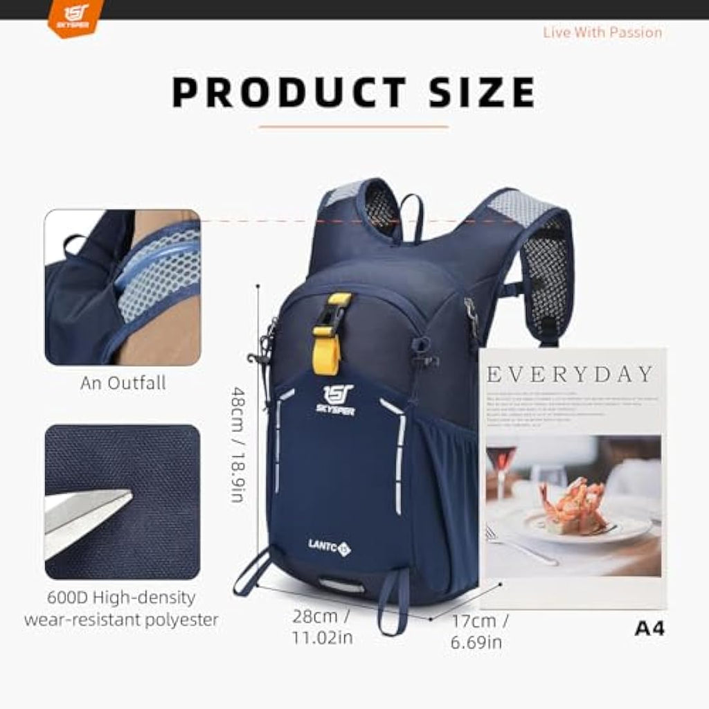 SKYSPER 15L Hiking Backpack – Lightweight Water Resistant Daypack