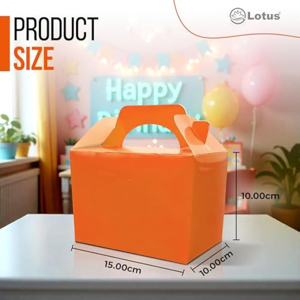 Lotus Orange Party Favor Boxes – 50-Pack Recyclable Treat Containers