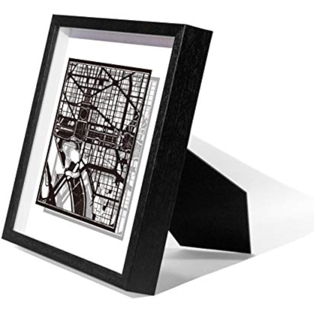 Washington D.C. Paper Cut Map Art - Framed 9x9 Wall Decor by O3
