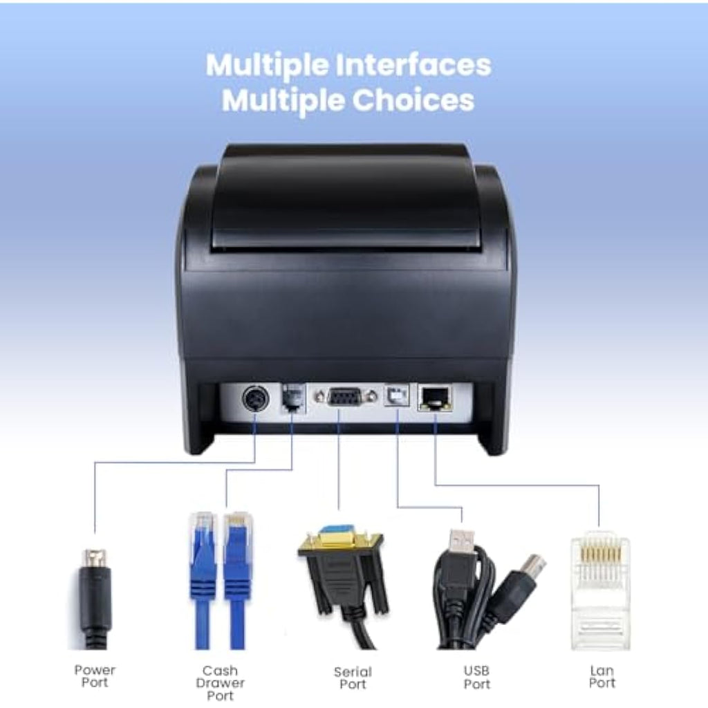 vretti Thermal Receipt Printer – 200mm/s POS Ticket Printer with USB LAN