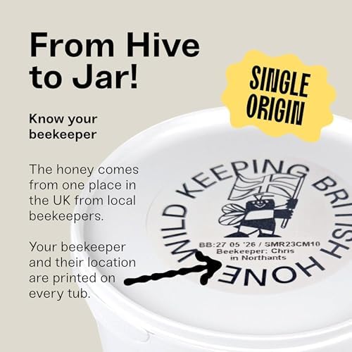 Black Bee Honey – Pure British Summer Floral Honey, Unprocessed, 1kg