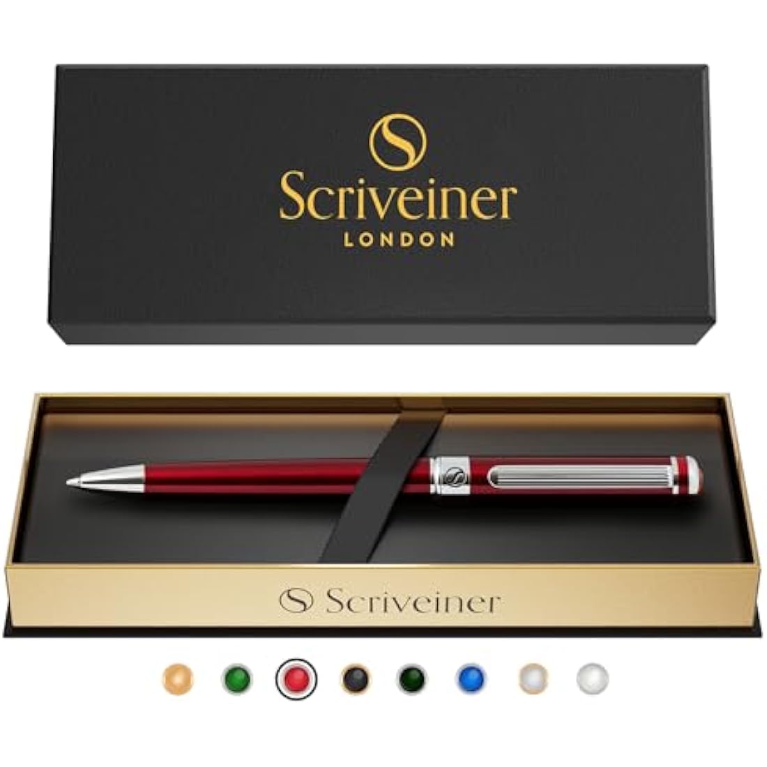 Scriveiner Ballpoint Pen – Deep Crimson Red Lacquer