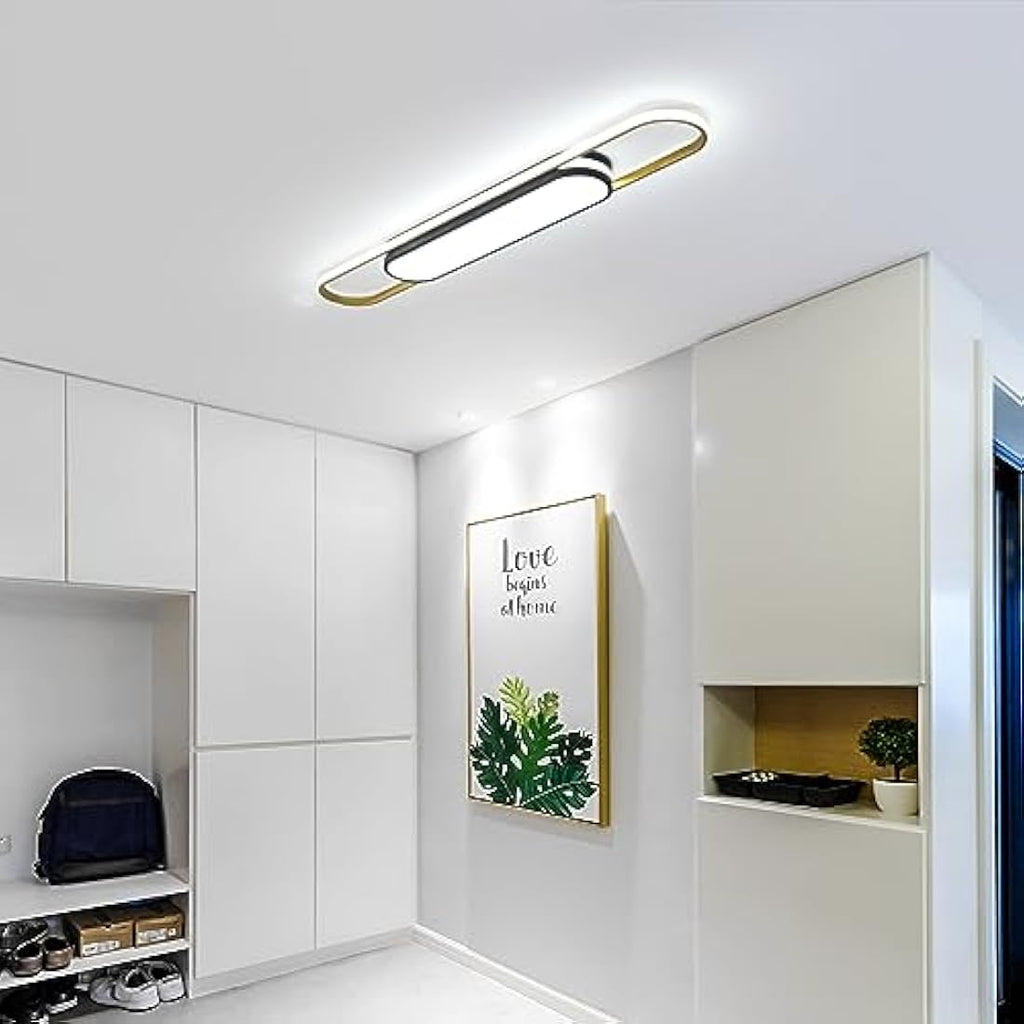 Oninio Modern LED Linear Ceiling Light | 48W Dimmable Lamp with Remote