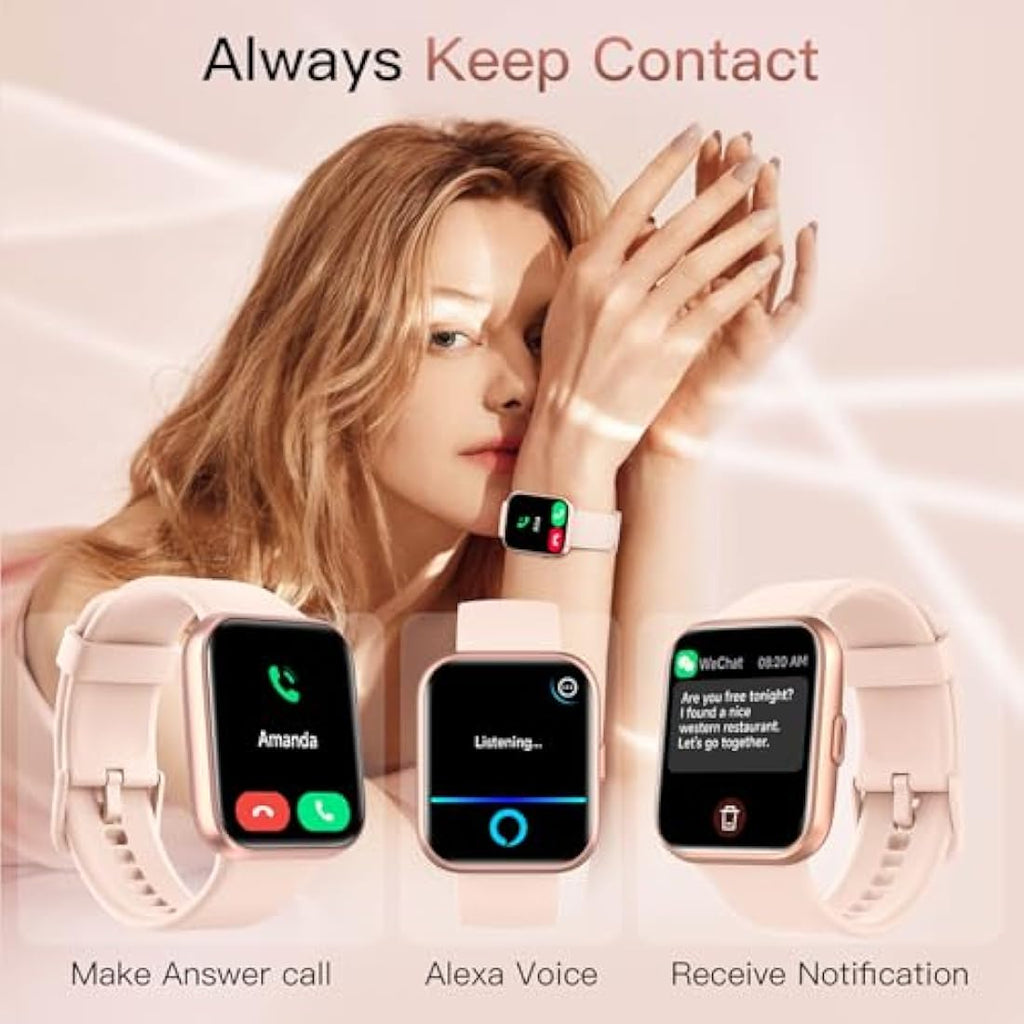Women's Smart Watch – 1.8" Alexa & Bluetooth Call Fitness Tracker