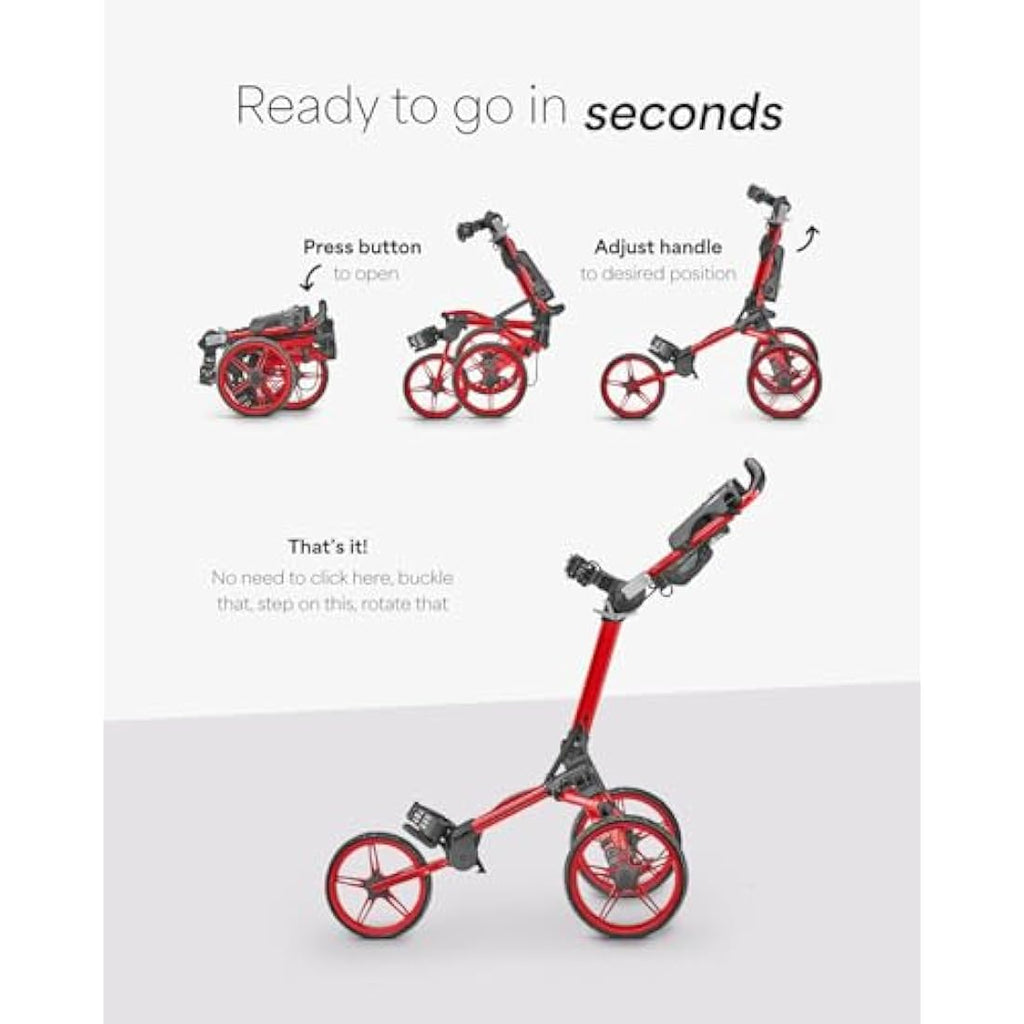 Caddytek CaddyLite Compact Semi-Auto Folding Golf Push Cart | 3-Wheel